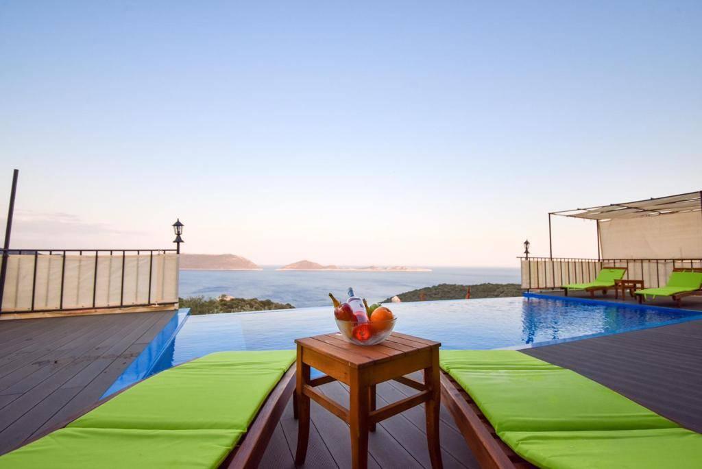 Antalya Kaş'ta Eşsiz Deniz Manzaralı, Özel Havuzlu, Kiralık Villa-28152