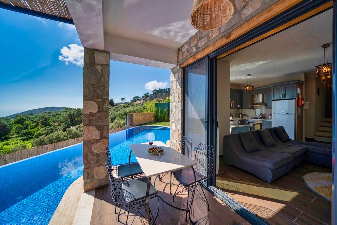 Fethiye Karaağaç'ta Deniz ve Doğa Manzaralı, Özel Havuzlu, Lüks Villa-24607