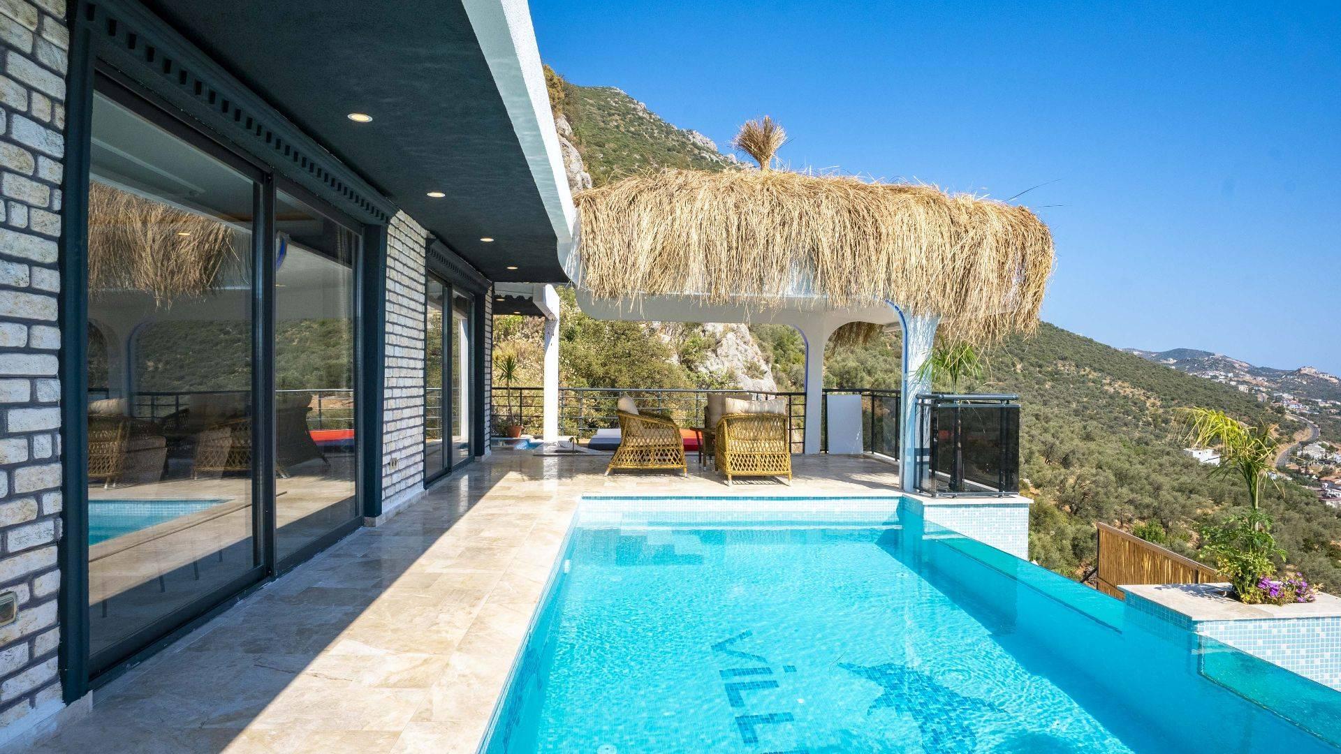 Kaş İslamlar'da Deniz Manzaralı, Sonsuzluk Havuzlu, 4 Kişilik Villa-37687