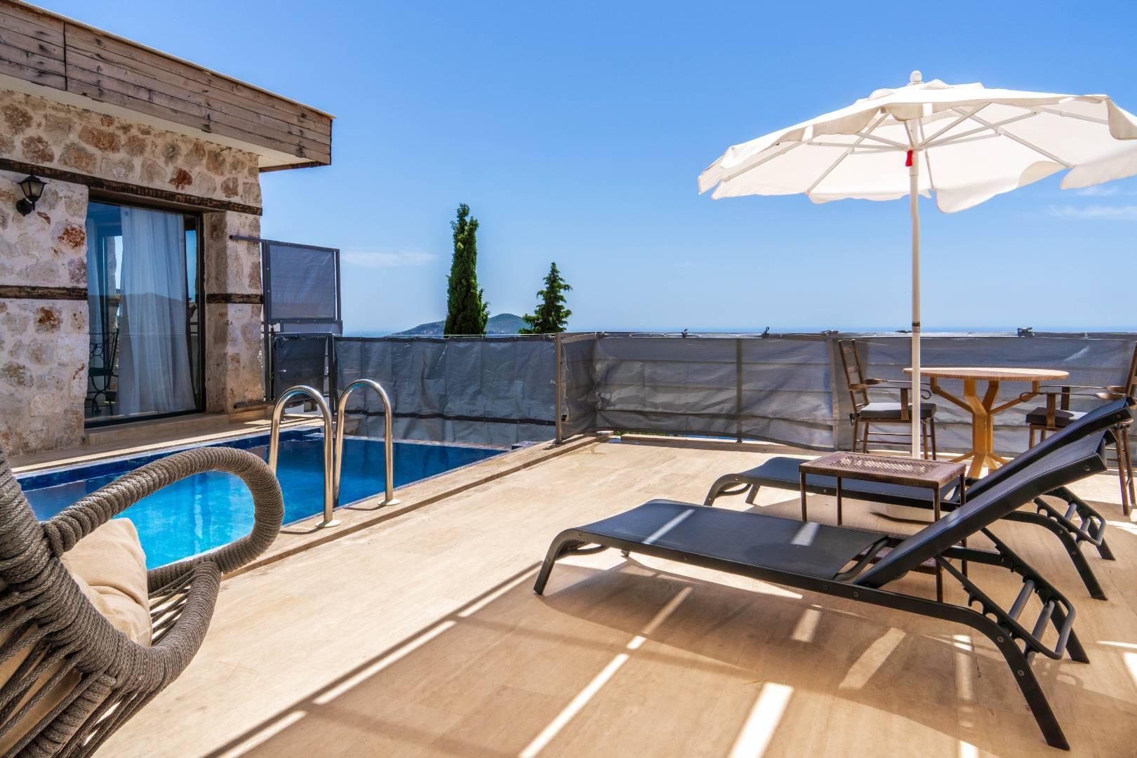 Kalkan Kördere'de Eşsiz Deniz Manzaralı, Özel Havuzlu, Balayı Villası-33964