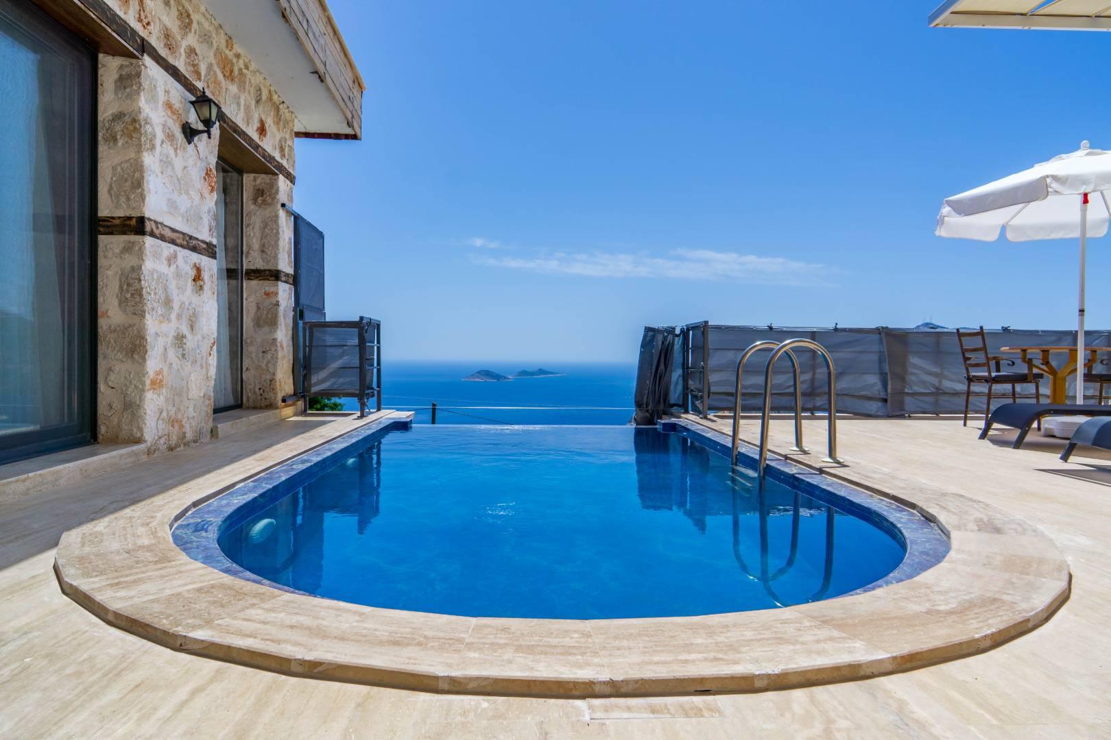 Kalkan Kördere'de Eşsiz Deniz Manzaralı, Özel Havuzlu, Balayı Villası-33964