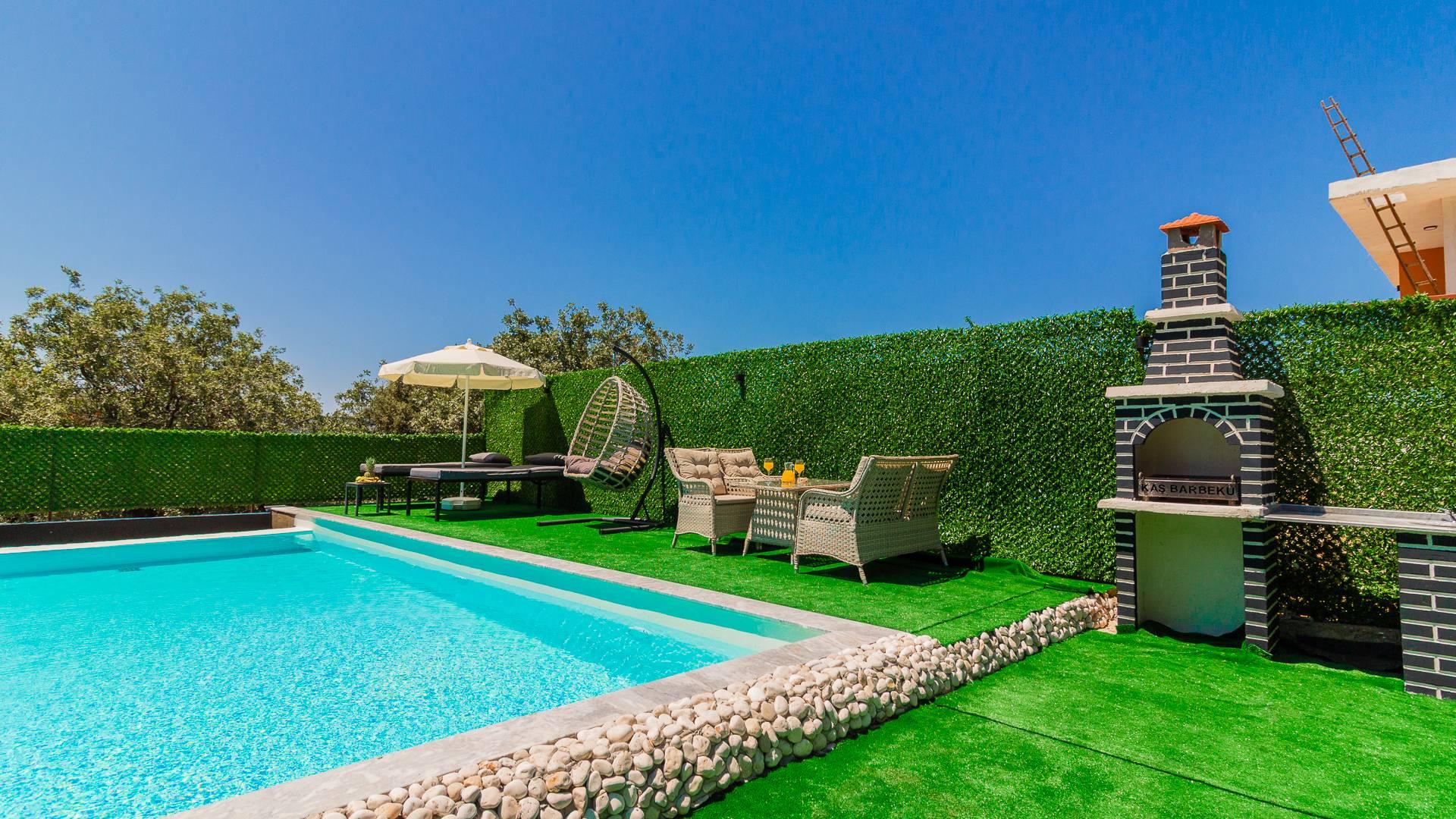 Kaş Çayköy'de Doğa İçerisinde, Özel Havuzlu, Şık Bungalov-43637