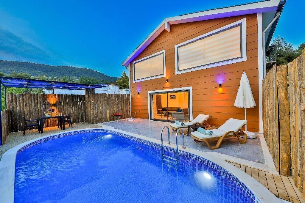 Kaş İslamlar'da Eşsiz Doğa Manzaralı, Özel Havuzlu, Balayı Villası-35140