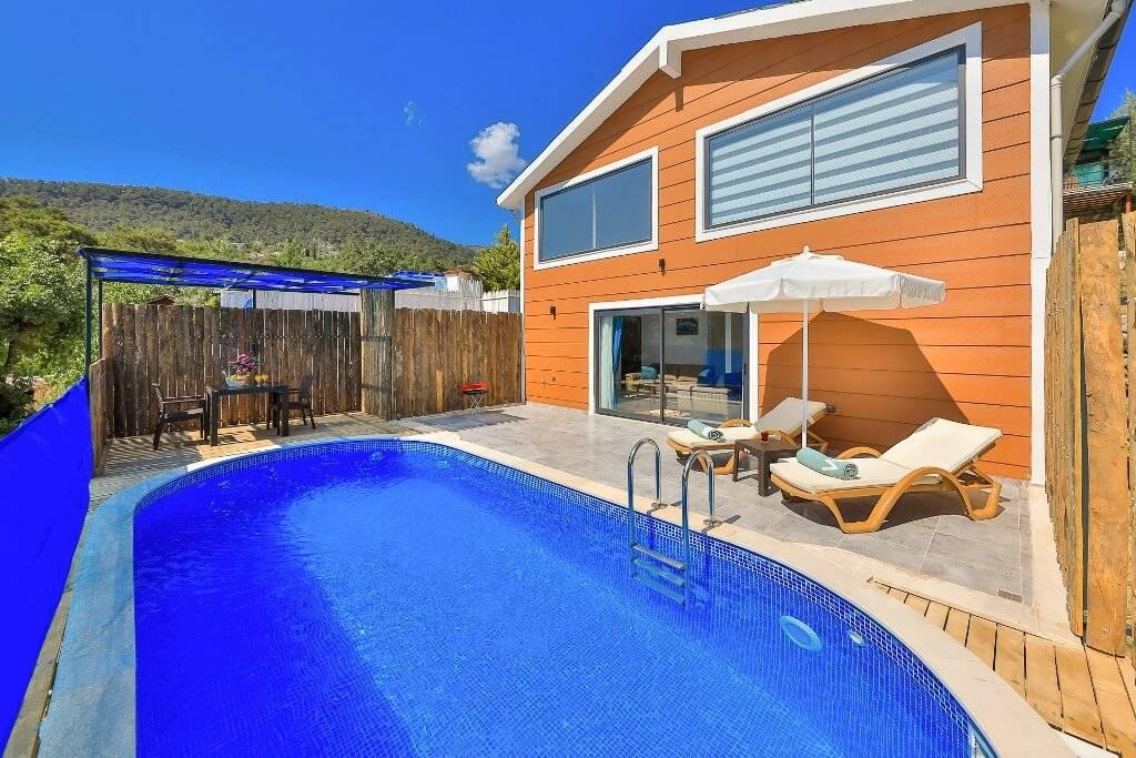 Kaş İslamlar'da Eşsiz Doğa Manzaralı, Özel Havuzlu, Balayı Villası-35140