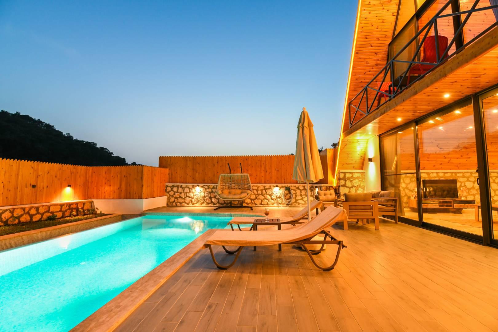 Kaş İslamlar'da Muhteşem Doğada, Özel Havuzlu, Jakuzili Bungalov-42564